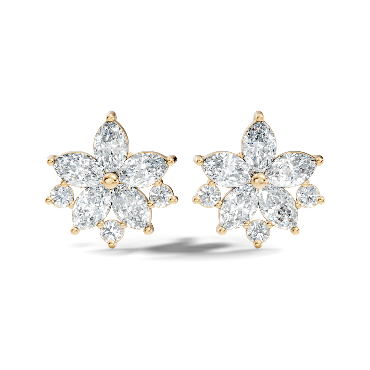 2.18 Ct Marquise & Round Shape Lab Grown Diamond New Unique Shinning Every Occasionally Wedding Earring - HIGHCARAT DIAMONDS