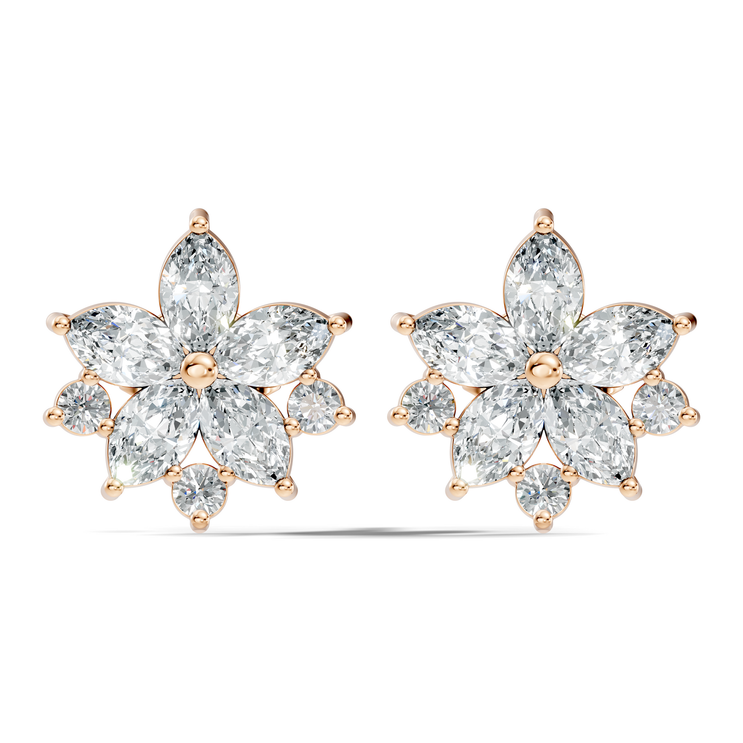 2.18 Ct Marquise & Round Shape Lab Grown Diamond New Unique Shinning Every Occasionally Wedding Earring - HIGHCARAT DIAMONDS