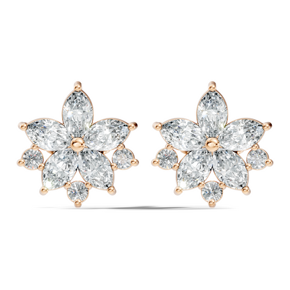 2.18 Ct Marquise & Round Shape Lab Grown Diamond New Unique Shinning Every Occasionally Wedding Earring - HIGHCARAT DIAMONDS