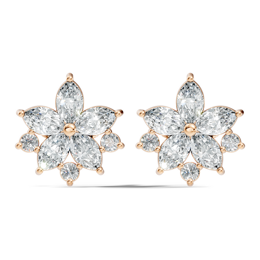 2.18 Ct Marquise & Round Shape Lab Grown Diamond New Unique Shinning Every Occasionally Wedding Earring - HIGHCARAT DIAMONDS