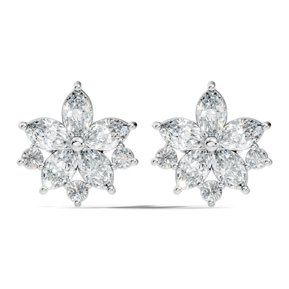 2.18 Ct Marquise & Round Shape Lab Grown Diamond New Unique Shinning Every Occasionally Wedding Earring - HIGHCARAT DIAMONDS