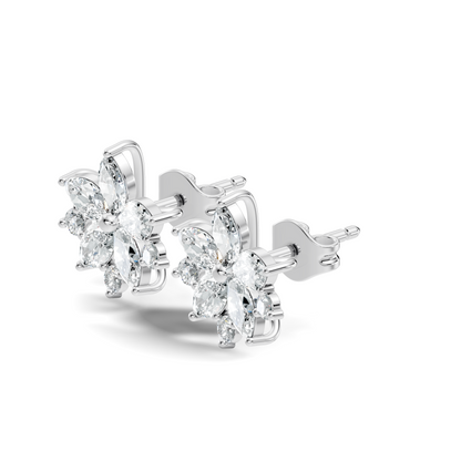 2.18 Ct Marquise & Round Shape Lab Grown Diamond New Unique Shinning Every Occasionally Wedding Earring - HIGHCARAT DIAMONDS
