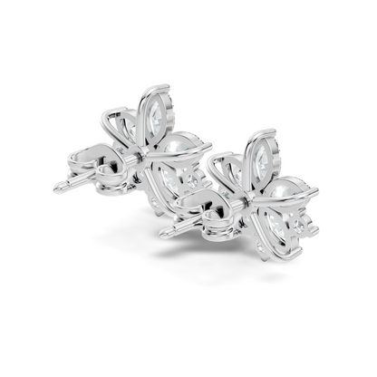 2.18 Ct Marquise & Round Shape Lab Grown Diamond New Unique Shinning Every Occasionally Wedding Earring - HIGHCARAT DIAMONDS