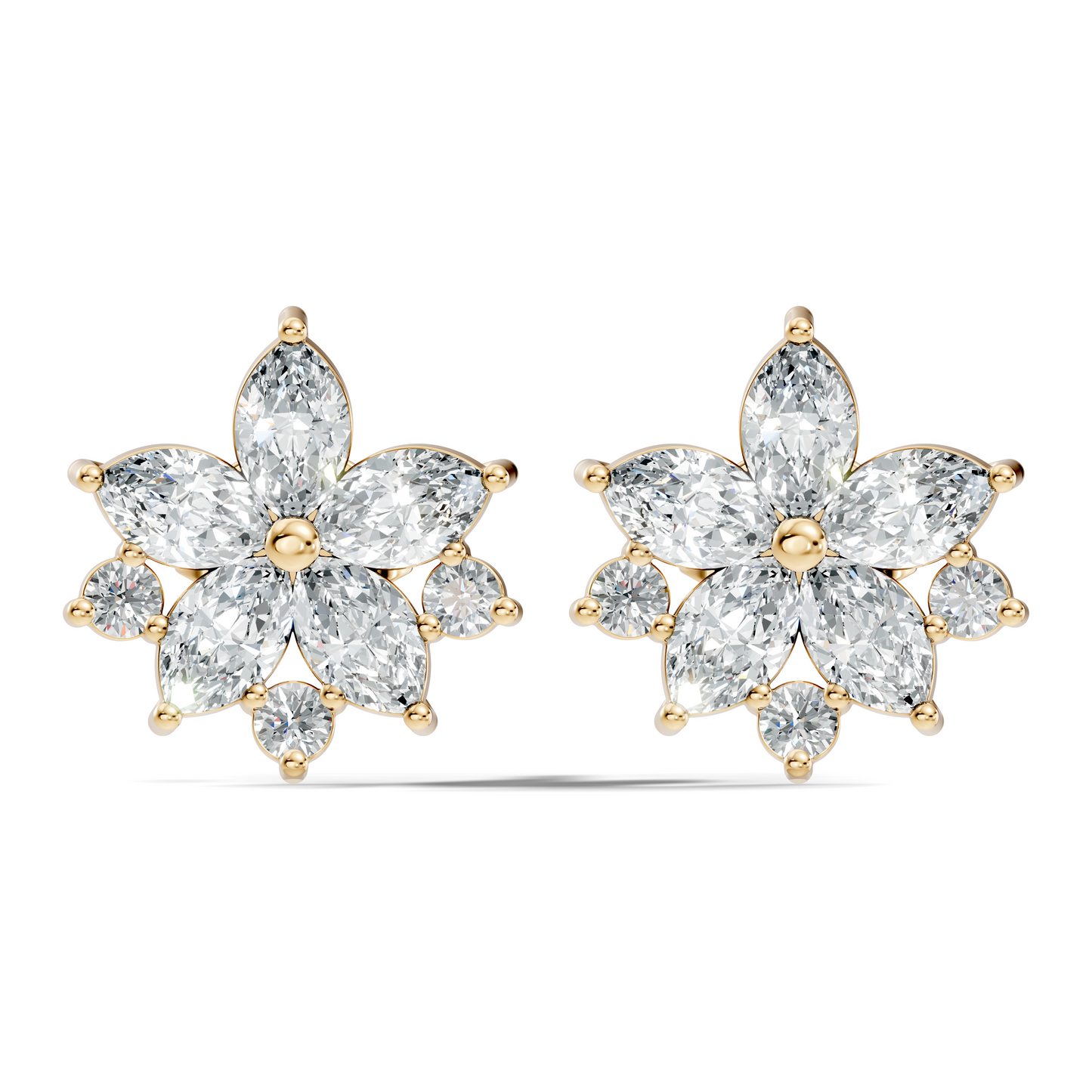 2.18 Ct Marquise & Round Shape Lab Grown Diamond New Unique Shinning Every Occasionally Wedding Earring - HIGHCARAT DIAMONDS