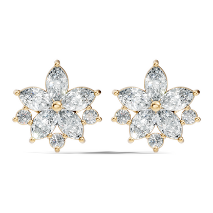 2.18 Ct Marquise & Round Shape Lab Grown Diamond New Unique Shinning Every Occasionally Wedding Earring - HIGHCARAT DIAMONDS