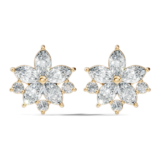 2.18 Ct Marquise & Round Shape Lab Grown Diamond New Unique Shinning Every Occasionally Wedding Earring - HIGHCARAT DIAMONDS