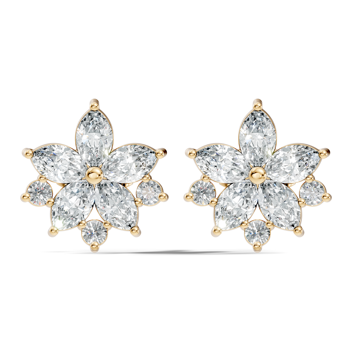 2.18 Ct Marquise & Round Shape Lab Grown Diamond New Unique Shinning Every Occasionally Wedding Earring - HIGHCARAT DIAMONDS