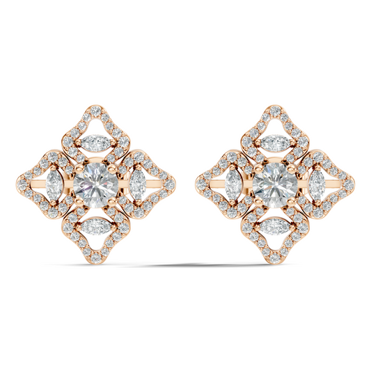 Luxury 3.03 Ct Vintage Lab-Grown Diamond Studs In 14K White Gold Settings - HIGHCARAT DIAMONDS
