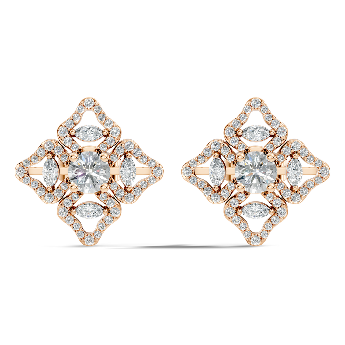 Luxury 3.03 Ct Vintage Lab-Grown Diamond Studs In 14K White Gold Settings - HIGHCARAT DIAMONDS