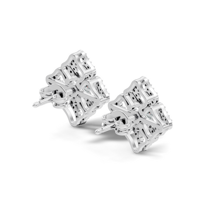 Luxury 3.03 Ct Vintage Lab-Grown Diamond Studs In 14K White Gold Settings - HIGHCARAT DIAMONDS