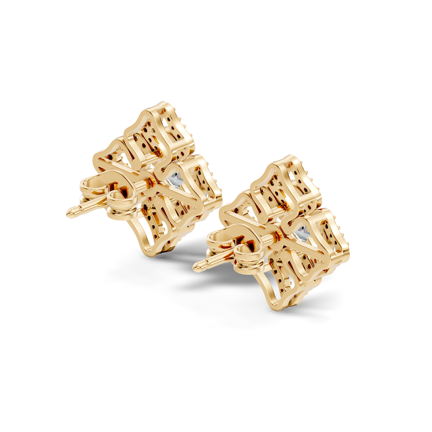 Luxury 3.03 Ct Vintage Lab-Grown Diamond Studs In 14K White Gold Settings - HIGHCARAT DIAMONDS