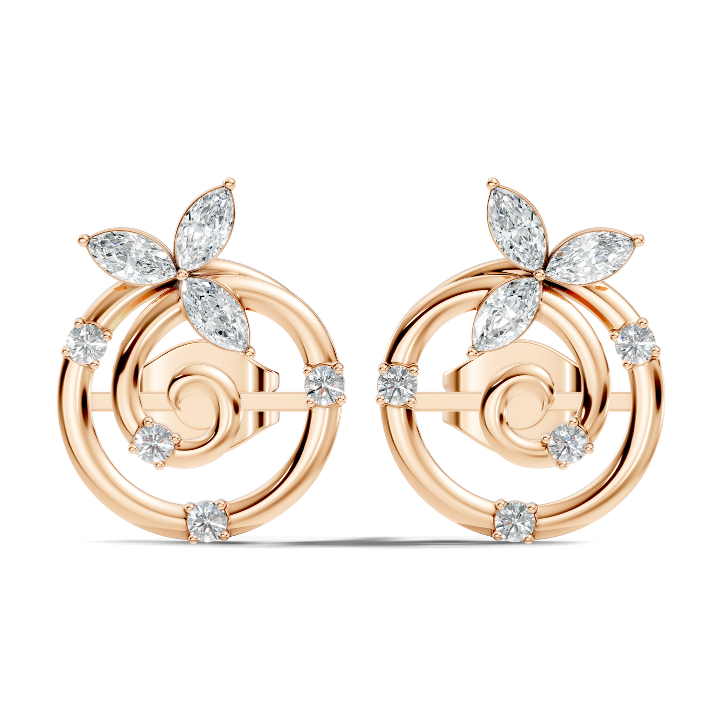 Affordable Classic Marquise Cut Diamond Stud Earrings Timeless Elegance Gift In 14K Solid Gold - HIGHCARAT DIAMONDS