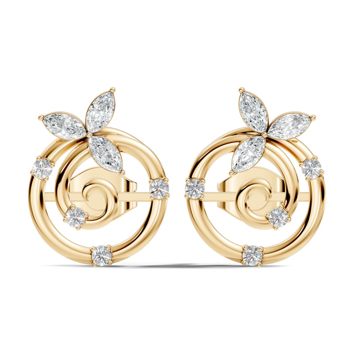 Affordable Classic Marquise Cut Diamond Stud Earrings Timeless Elegance Gift In 14K Solid Gold - HIGHCARAT DIAMONDS