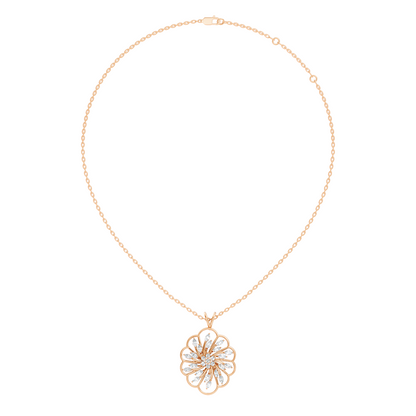 Elegant Vintage Pendant With Marquise & Round Cut Diamond Necklace For Anniversaries - HIGHCARAT DIAMONDS