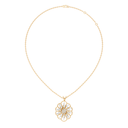 Elegant Vintage Pendant With Marquise & Round Cut Diamond Necklace For Anniversaries - HIGHCARAT DIAMONDS