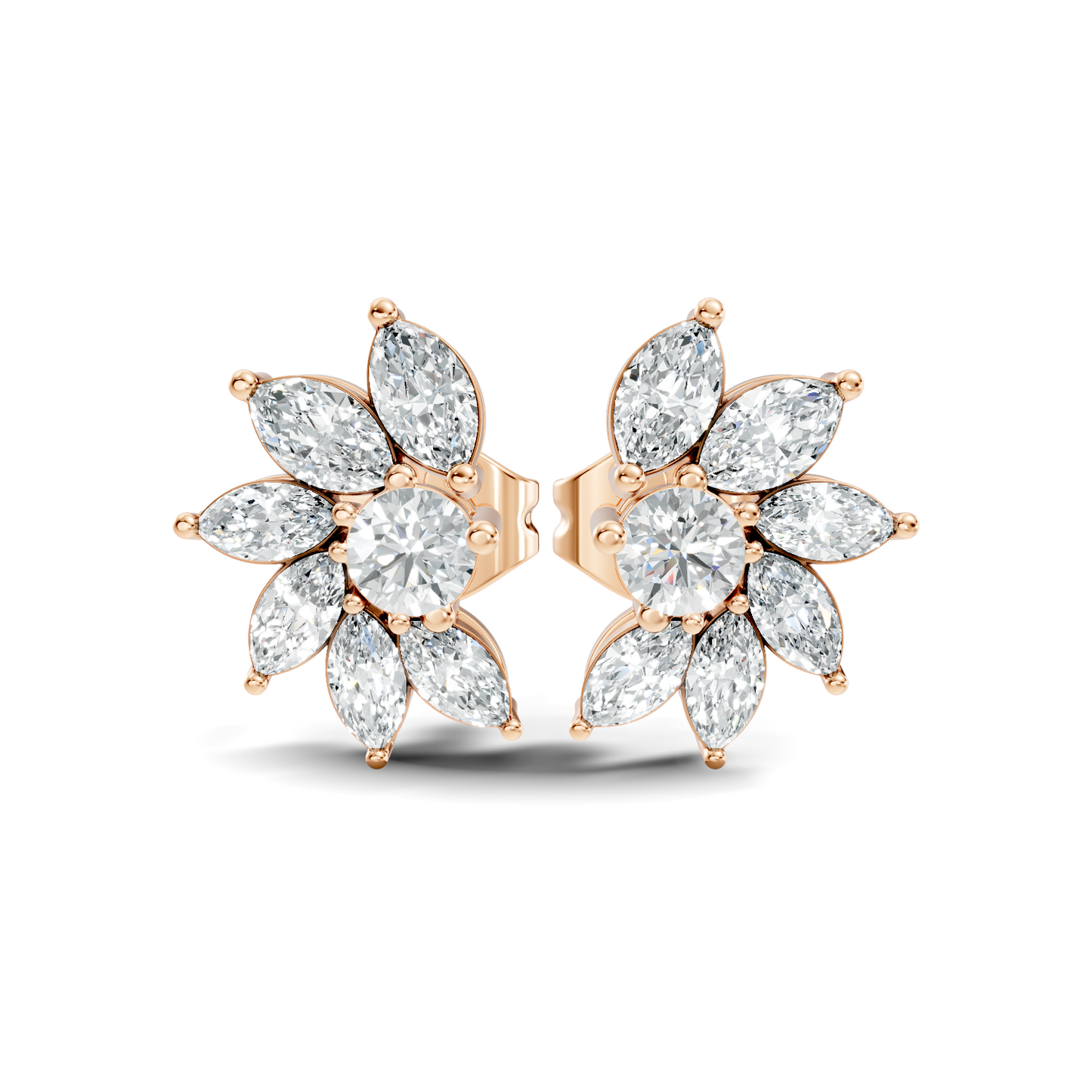 Marquise & Round Shape natural & Lab Grown Diamond Esthetical Diamond Earrings For Birthday Gift - HIGHCARAT DIAMONDS