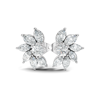 Marquise & Round Shape natural & Lab Grown Diamond Esthetical Diamond Earrings For Birthday Gift - HIGHCARAT DIAMONDS