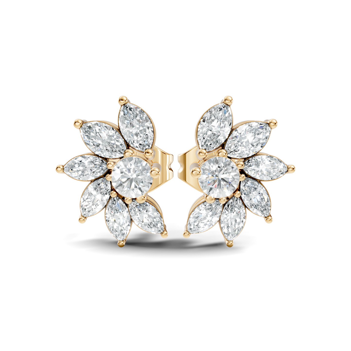 Marquise & Round Shape natural & Lab Grown Diamond Esthetical Diamond Earrings For Birthday Gift - HIGHCARAT DIAMONDS