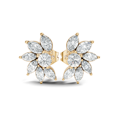 Marquise & Round Shape natural & Lab Grown Diamond Esthetical Diamond Earrings For Birthday Gift - HIGHCARAT DIAMONDS