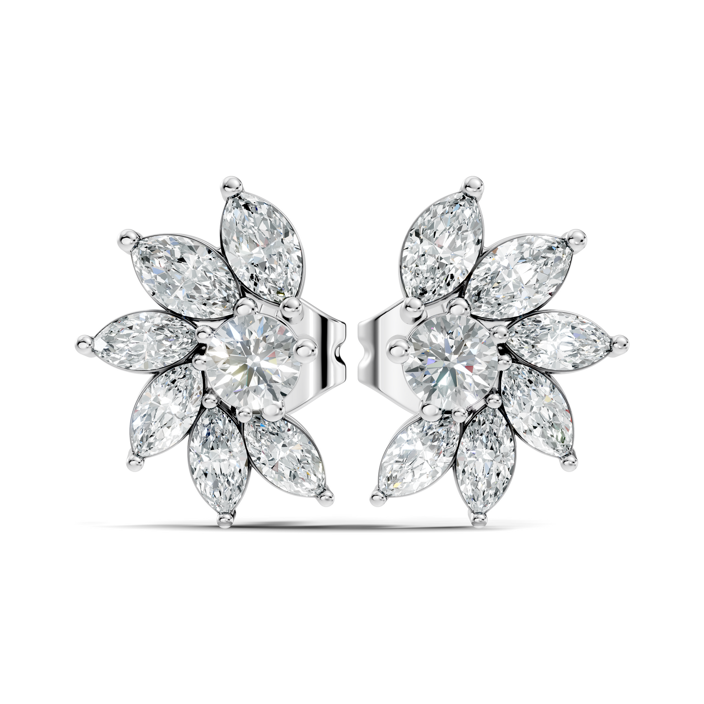 Marquise & Round Shape natural & Lab Grown Diamond Esthetical Diamond Earrings For Birthday Gift - HIGHCARAT DIAMONDS
