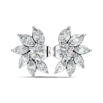 Marquise & Round Shape natural & Lab Grown Diamond Esthetical Diamond Earrings For Birthday Gift - HIGHCARAT DIAMONDS