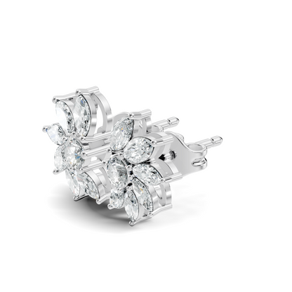 Marquise & Round Shape natural & Lab Grown Diamond Esthetical Diamond Earrings For Birthday Gift - HIGHCARAT DIAMONDS