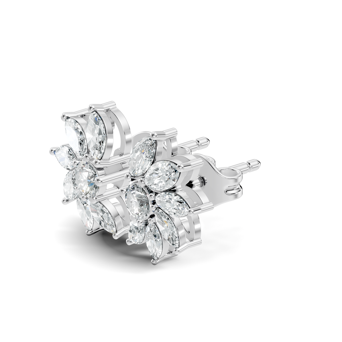 Marquise & Round Shape natural & Lab Grown Diamond Esthetical Diamond Earrings For Birthday Gift - HIGHCARAT DIAMONDS