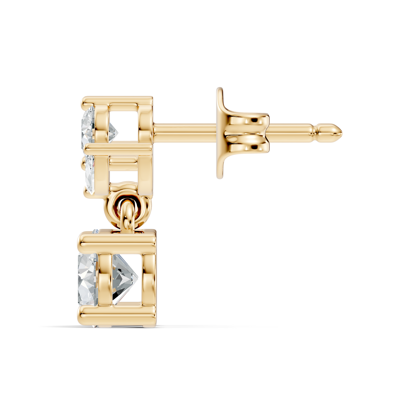 Timeless 1.60 Ct Lab Grown Round Brilliant & Marquise Diamond Drop Earrings - HIGHCARAT DIAMONDS