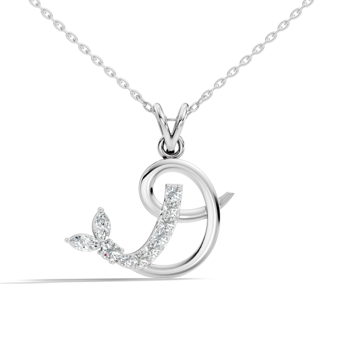 Leaf Swirl Lab-Grown Diamond Pendant 14K Gold Elegant Nature-Inspired Jewelry - HIGHCARAT DIAMONDS