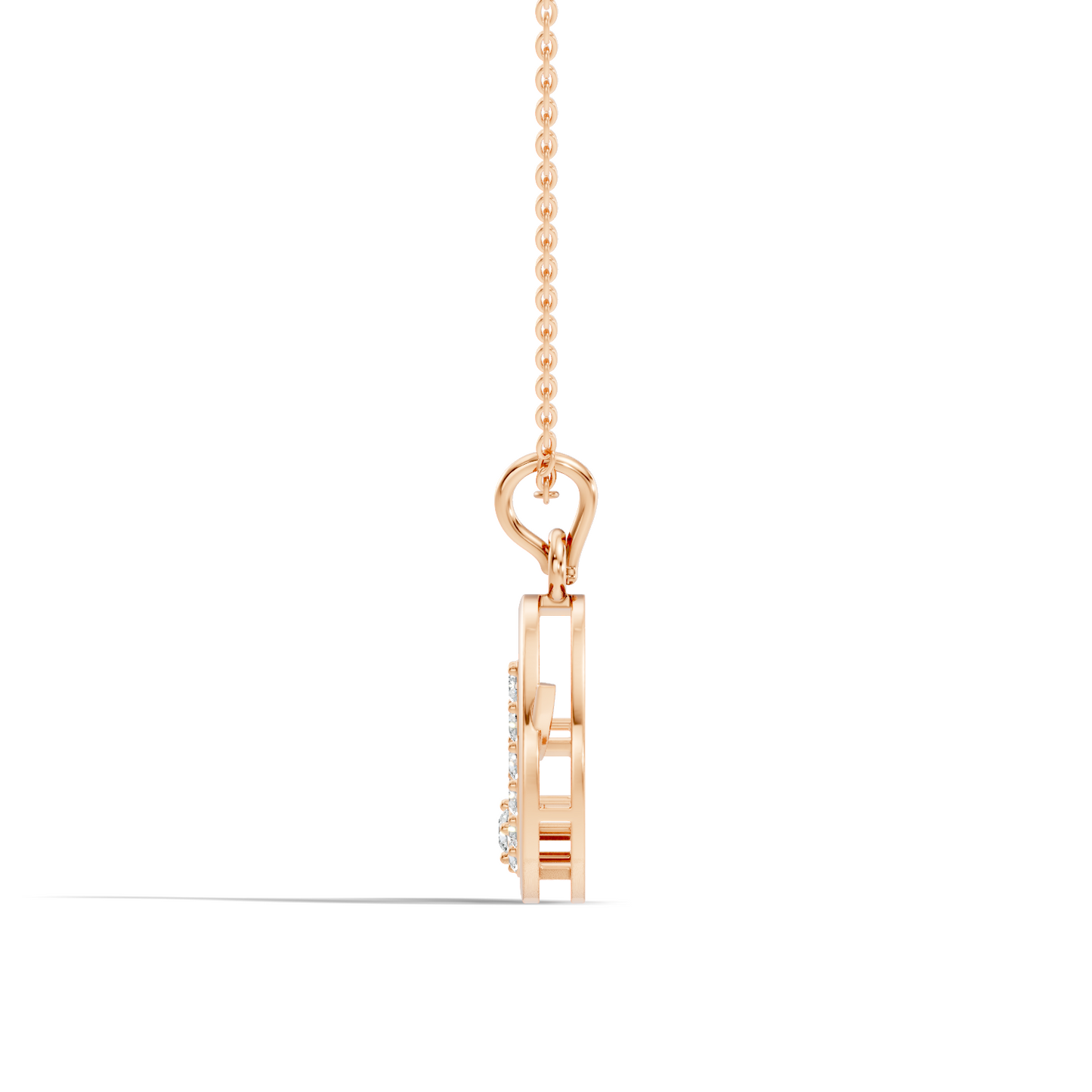 Leaf Swirl Lab-Grown Diamond Pendant 14K Gold Elegant Nature-Inspired Jewelry - HIGHCARAT DIAMONDS