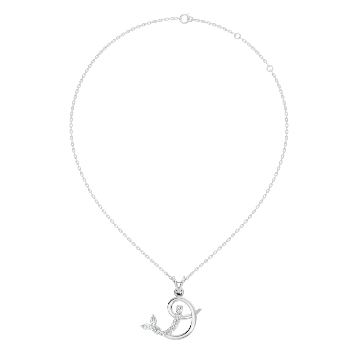 Leaf Swirl Lab-Grown Diamond Pendant 14K Gold Elegant Nature-Inspired Jewelry - HIGHCARAT DIAMONDS