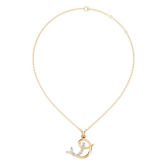 Leaf Swirl Lab-Grown Diamond Pendant 14K Gold Elegant Nature-Inspired Jewelry - HIGHCARAT DIAMONDS