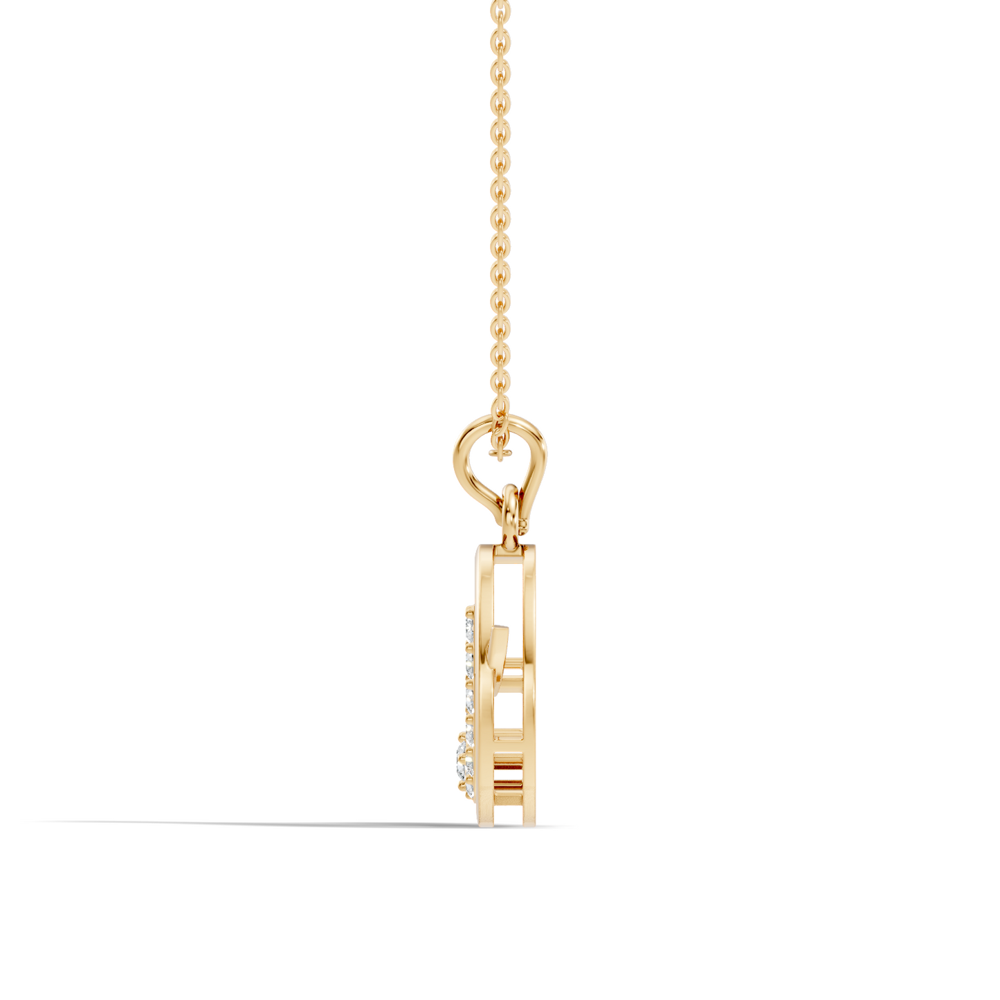 Leaf Swirl Lab-Grown Diamond Pendant 14K Gold Elegant Nature-Inspired Jewelry - HIGHCARAT DIAMONDS
