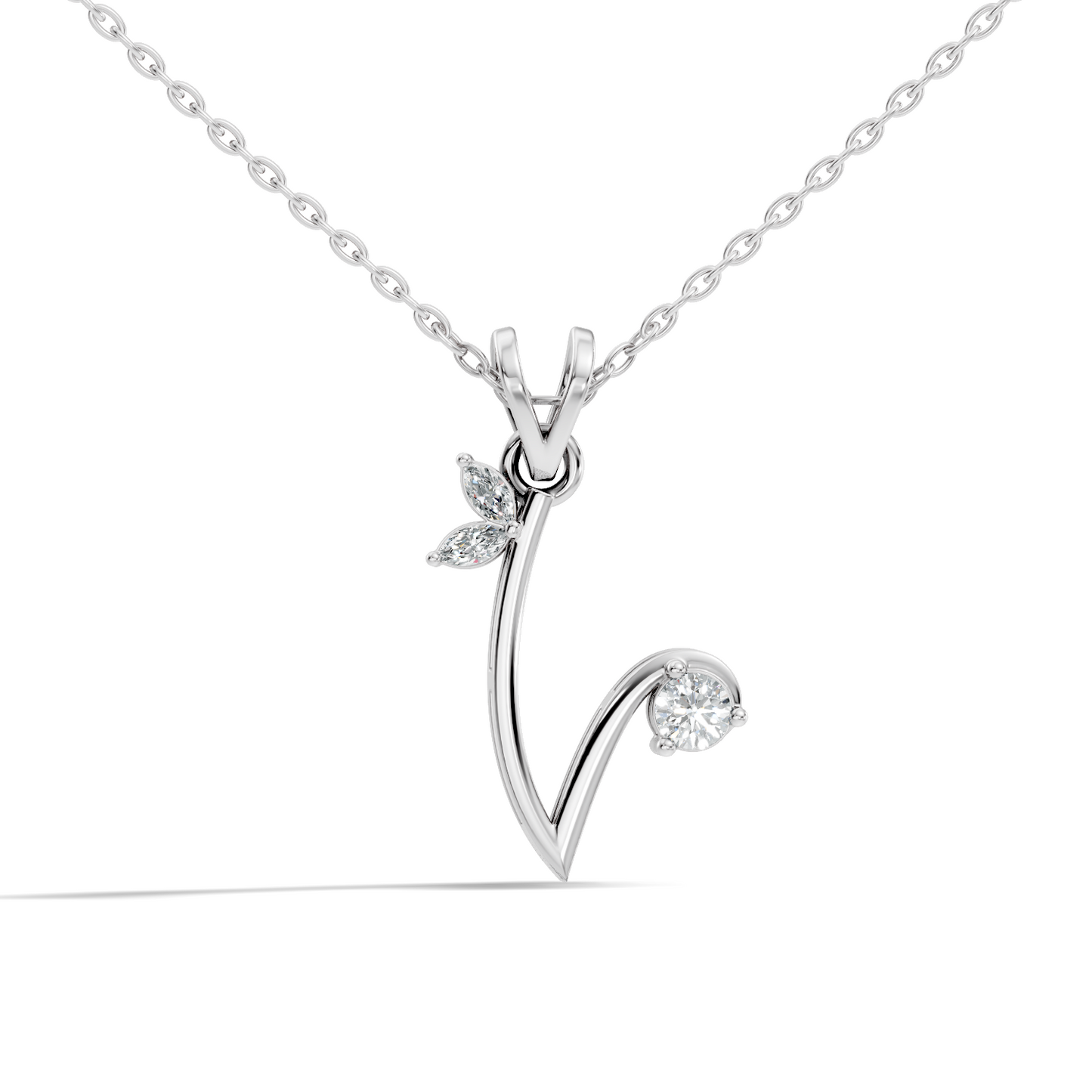 Shinning Round & Marquise Shape Diamond Beautiful Diamond Pendant For Anniversary Gift - HIGHCARAT DIAMONDS
