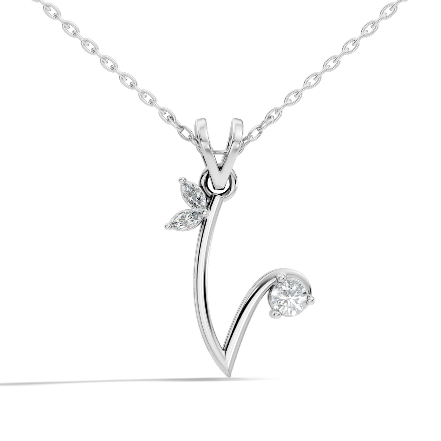 Shinning Round & Marquise Shape Diamond Beautiful Diamond Pendant For Anniversary Gift - HIGHCARAT DIAMONDS