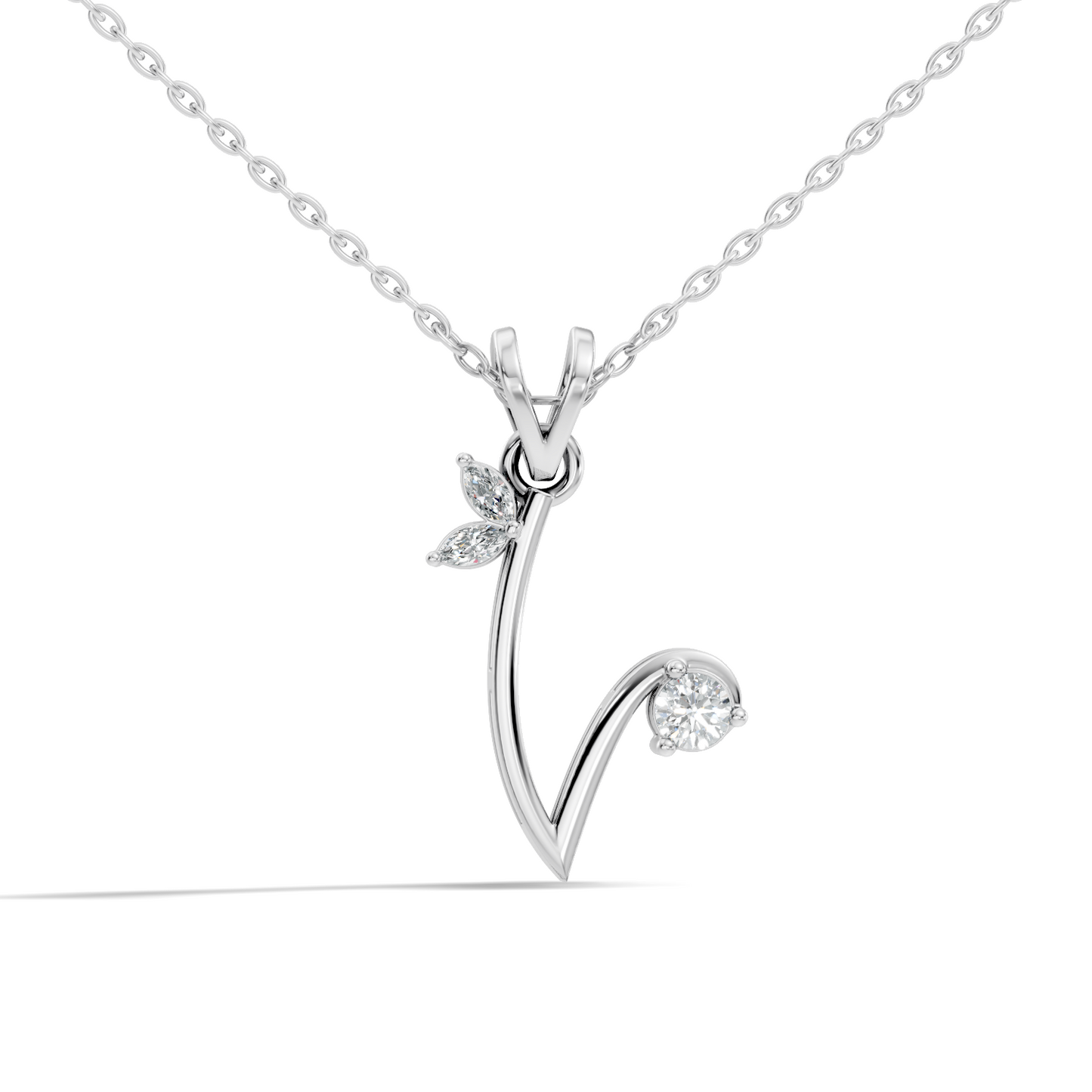 Shinning Round & Marquise Shape Diamond Beautiful Diamond Pendant For Anniversary Gift - HIGHCARAT DIAMONDS