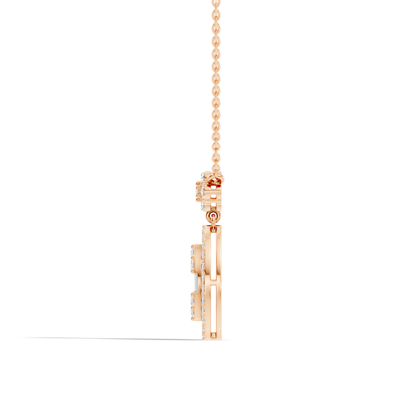 14K Solid Gold Pendant With 0.98 CT Lab-Grown baguette Or Round Diamond Minimalist Jewelry - HIGHCARAT DIAMONDS