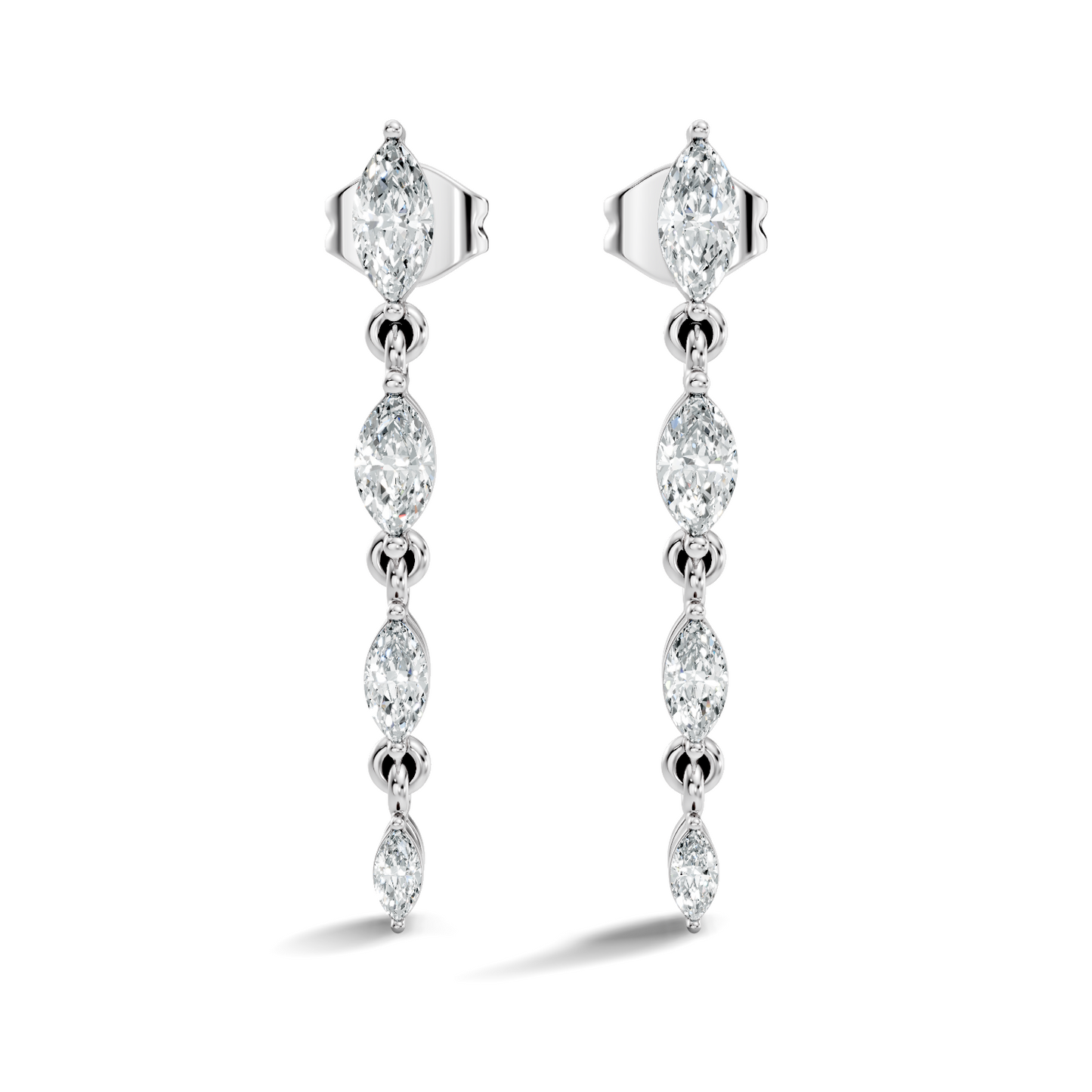 Marquise Cut Lab Grown & Natural Diamond Shinning 14k Solid Women Diamond Earrings - HIGHCARAT DIAMONDS