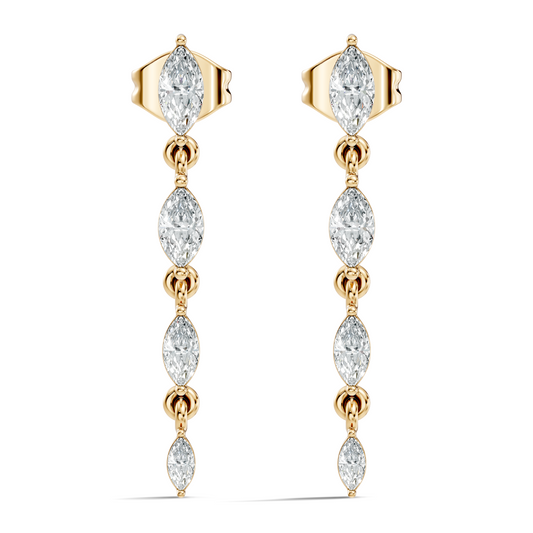 Marquise Cut Lab Grown & Natural Diamond Shinning 14k Solid Women Diamond Earrings - HIGHCARAT DIAMONDS
