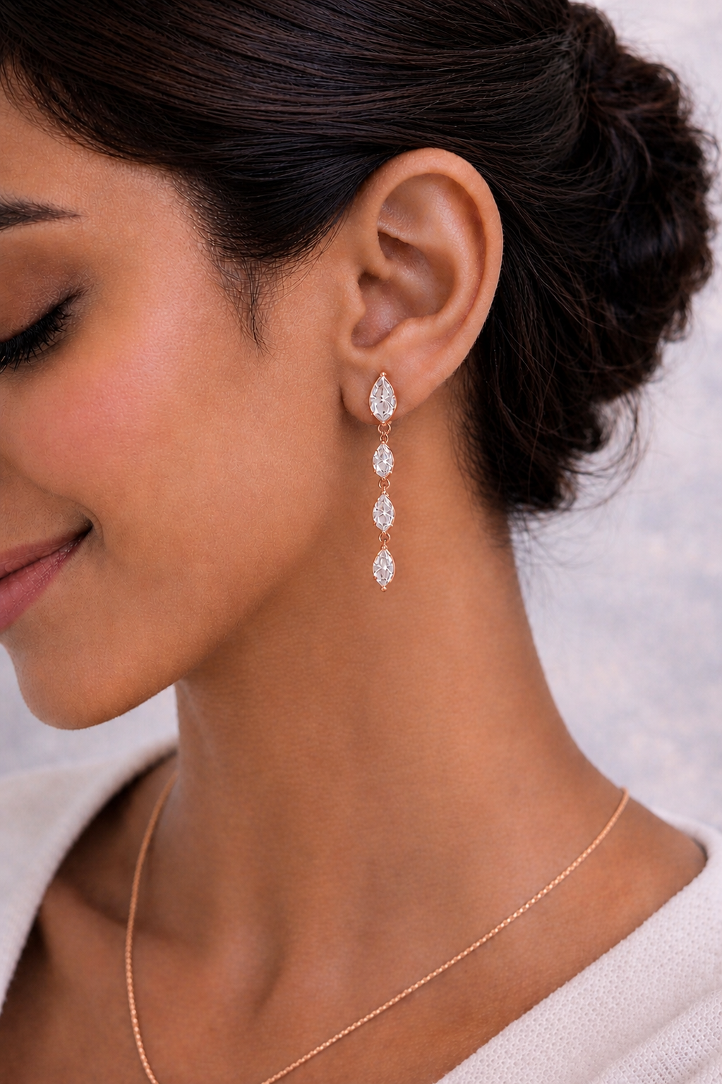 Marquise Shape Lab Grown Diamond Prong Set Drop Earring - HIGHCARAT DIAMONDS