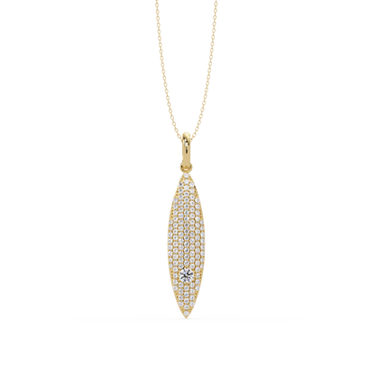 Marquise Shape Pave Lab Grown Diamond Drop Pendant - HIGHCARAT DIAMONDS