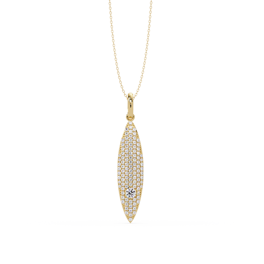 Marquise Shape Pave Lab Grown Diamond Drop Pendant - HIGHCARAT DIAMONDS