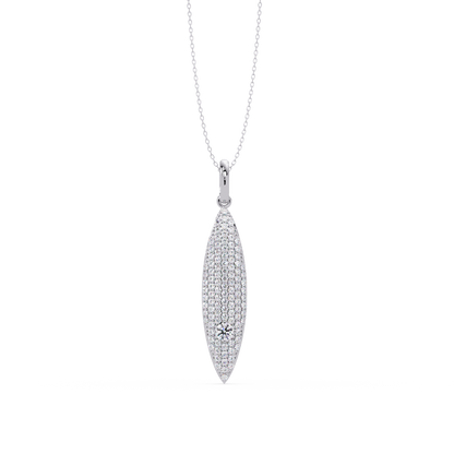 Marquise Shape Pave Lab Grown Diamond Drop Pendant - HIGHCARAT DIAMONDS
