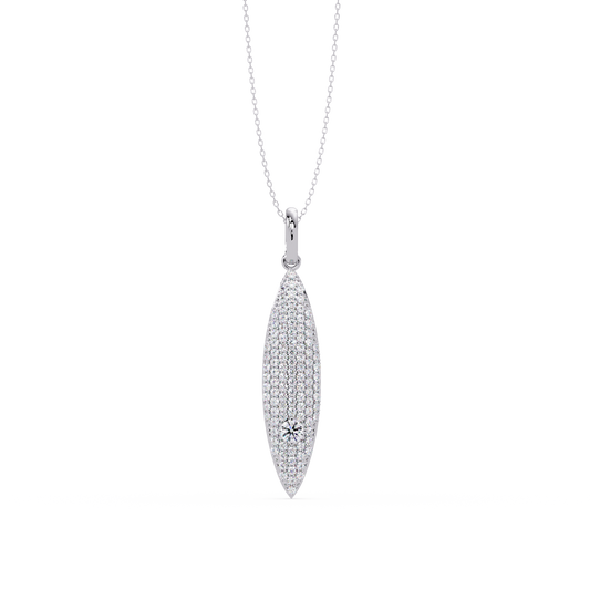 Marquise Shape Pave Lab Grown Diamond Drop Pendant - HIGHCARAT DIAMONDS