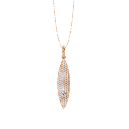 Marquise Shape Pave Lab Grown Diamond Drop Pendant - HIGHCARAT DIAMONDS