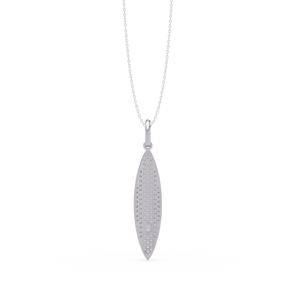 Marquise Shape Pave Lab Grown Diamond Drop Pendant - HIGHCARAT DIAMONDS