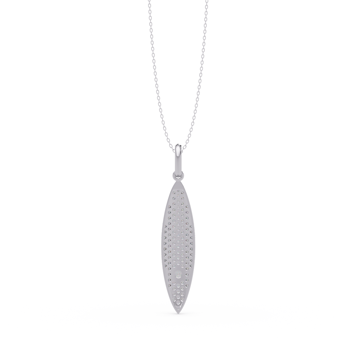 Marquise Shape Pave Lab Grown Diamond Drop Pendant - HIGHCARAT DIAMONDS