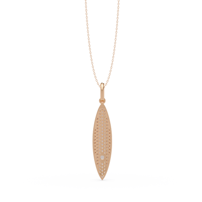 Marquise Shape Pave Lab Grown Diamond Drop Pendant - HIGHCARAT DIAMONDS