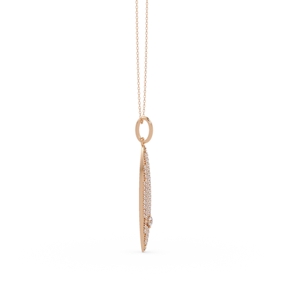 Marquise Shape Pave Lab Grown Diamond Drop Pendant - HIGHCARAT DIAMONDS