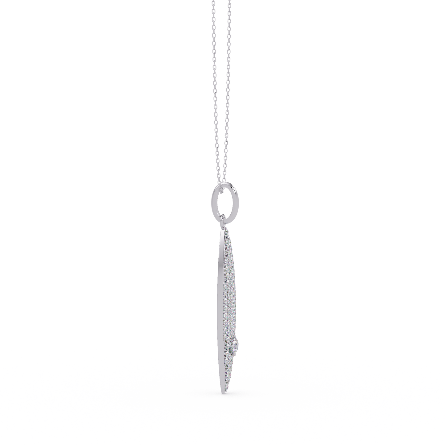 Marquise Shape Pave Lab Grown Diamond Drop Pendant - HIGHCARAT DIAMONDS